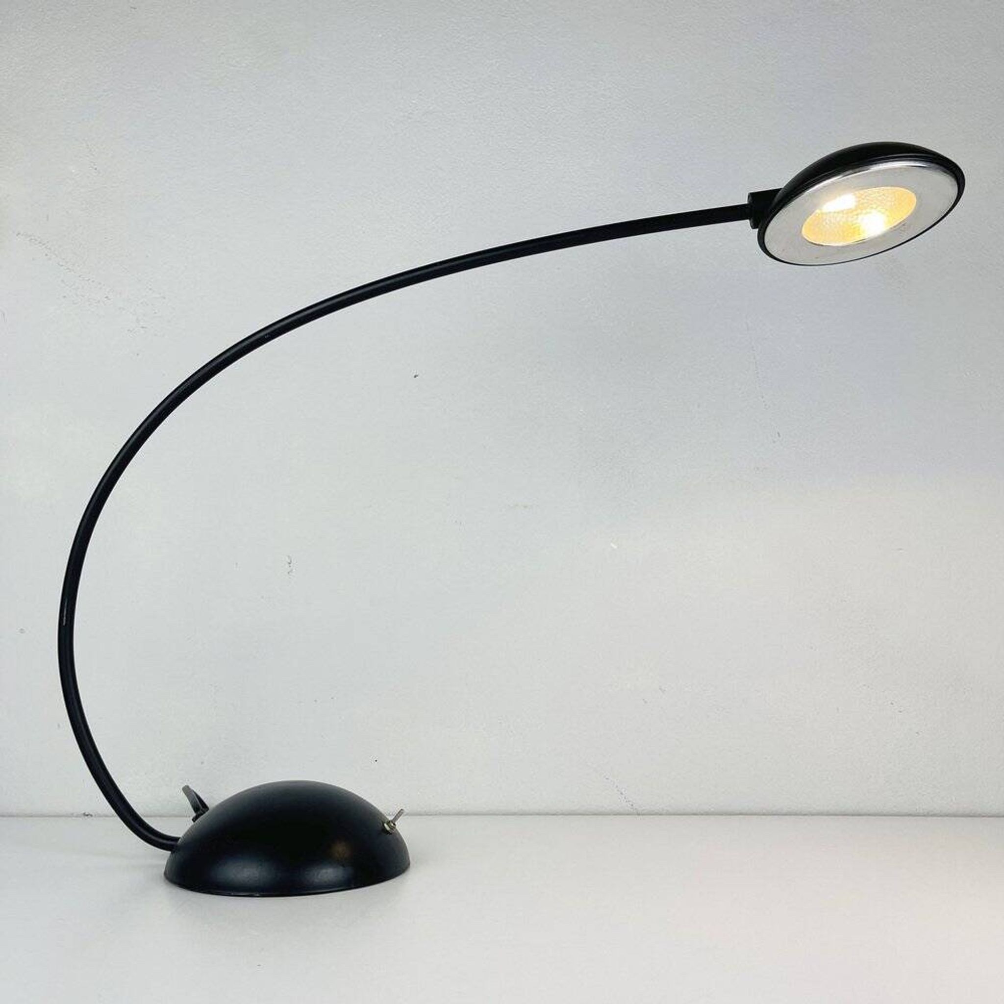 Black Italian desk lamp by C. Zaffaroni Turate, 1980s.