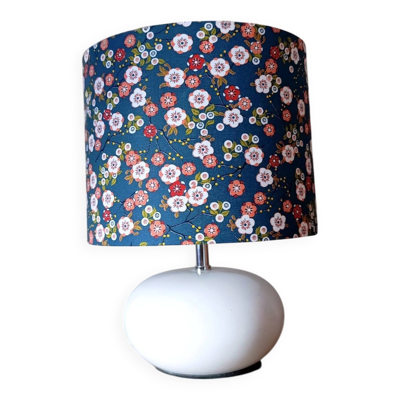 Lampe de chevet pied rond, abat jour imprimé liberty