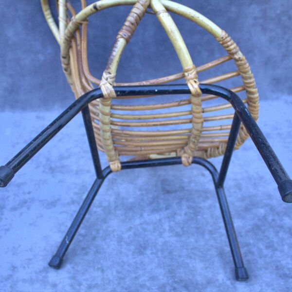 Chaise enfant vintage en rotin par Rohé Noordwolde années 1960
