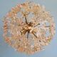 Large Sputnik chandelier in brass and amber Murano glass, SiSche, 1960.