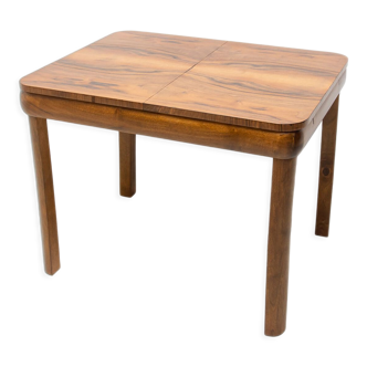 fully renovated art deco adjustable dining table in walnut, 1940´s