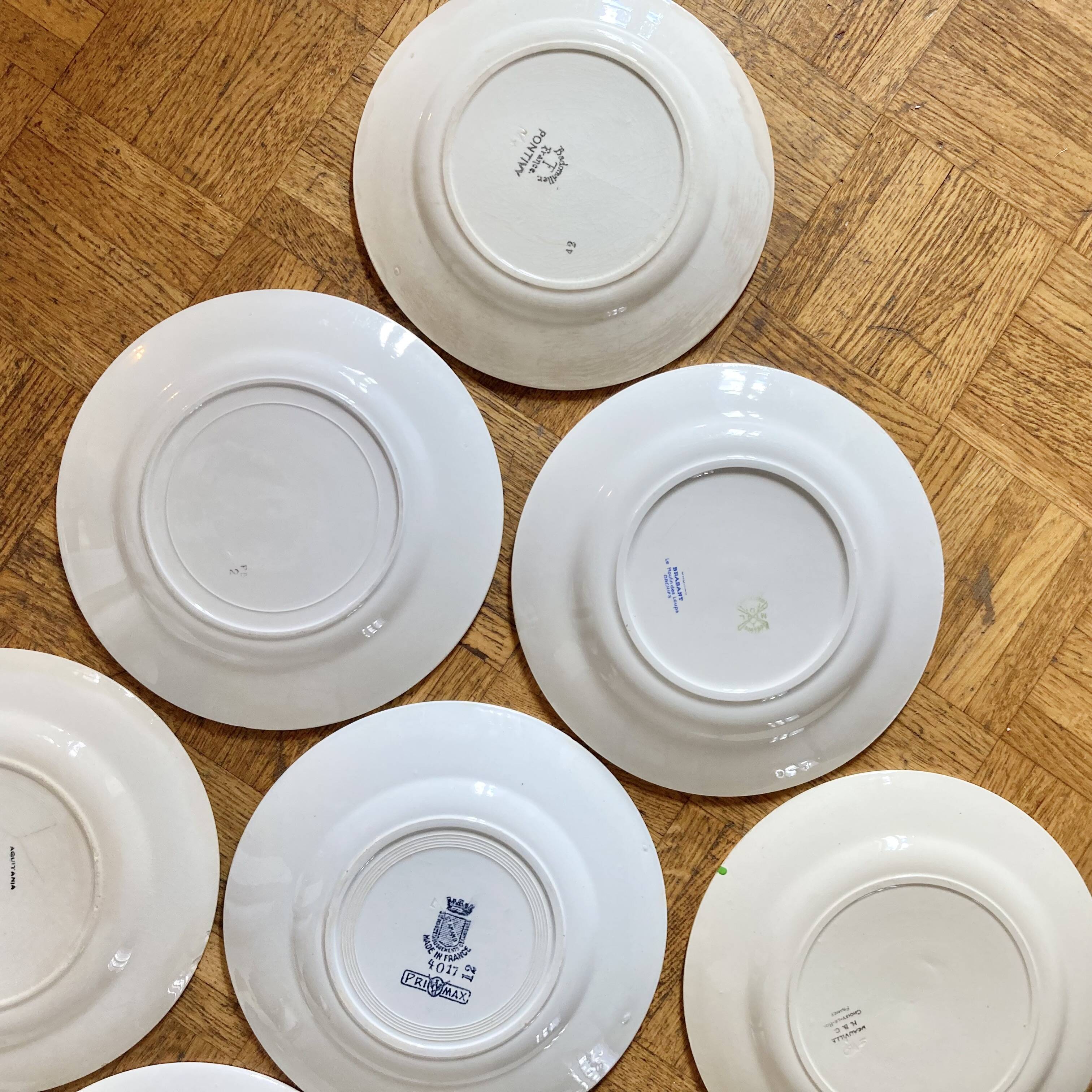 8 mismatched old plates