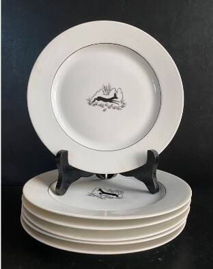 6 dessert plates in Limoges porcelain - Manufacture A. Vignaud
