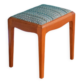 Tabouret de coiffeuse rétro en teck des années 1960