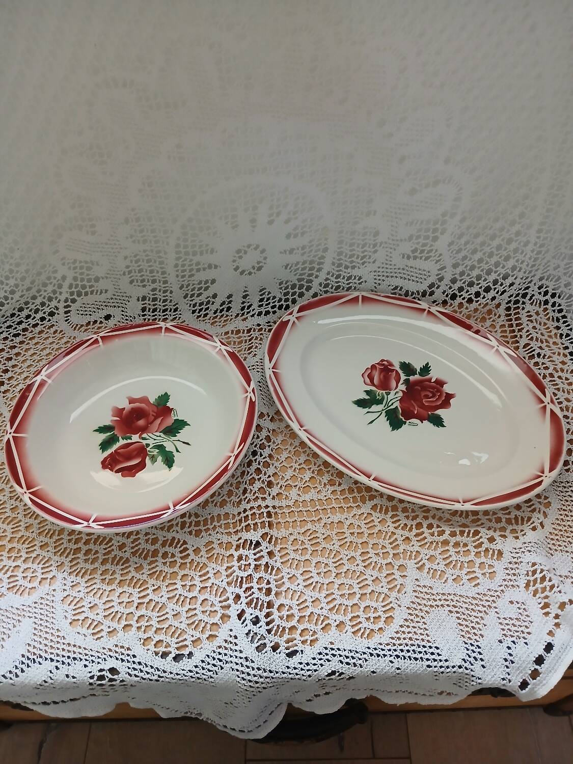 2 old dishes Digoin and Sarreguemines