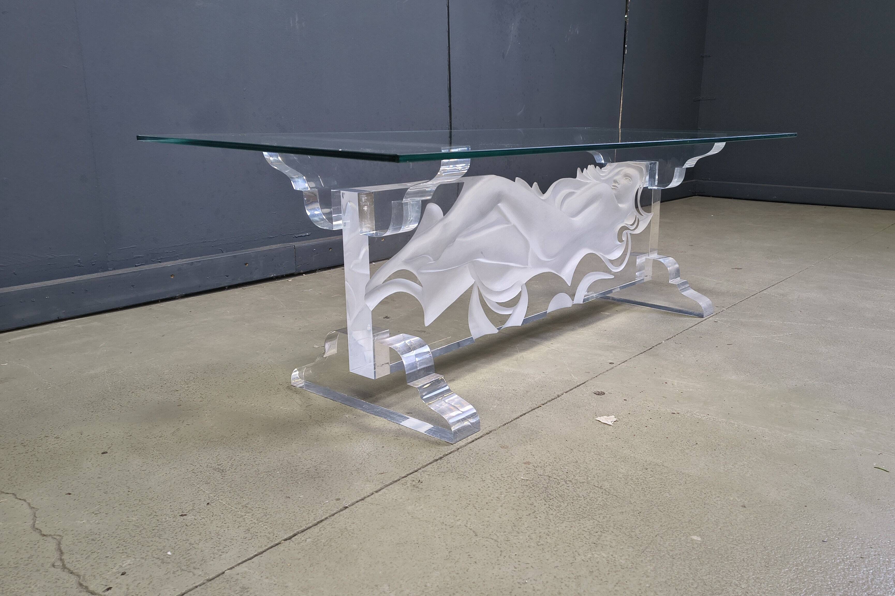 Acrylic coffee table by Fabian Art, 1980s