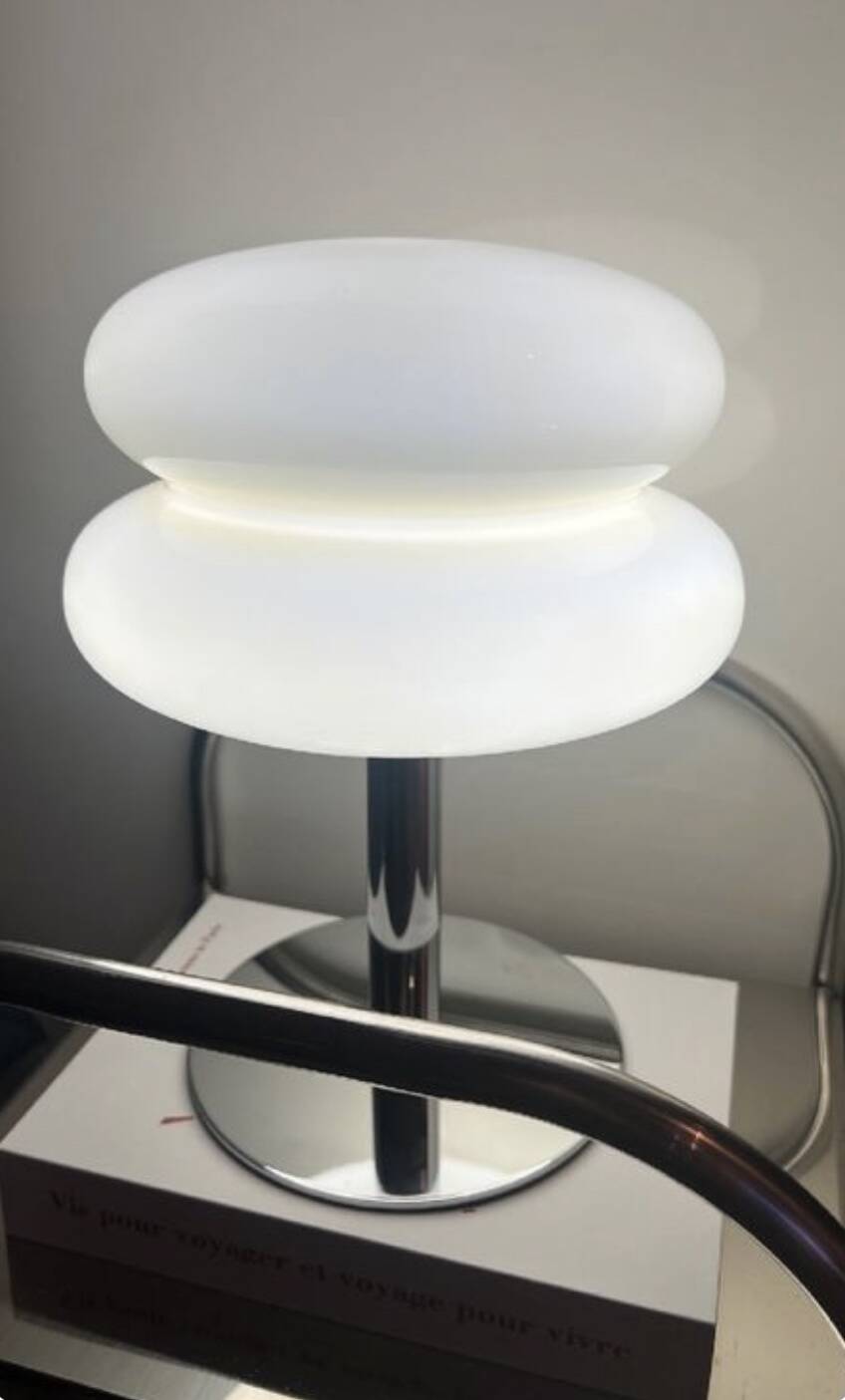 Vintage style glass lamp in the shape of a macaron