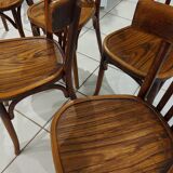 Suite de 6 chaises de bistrot Baumann années 1930
