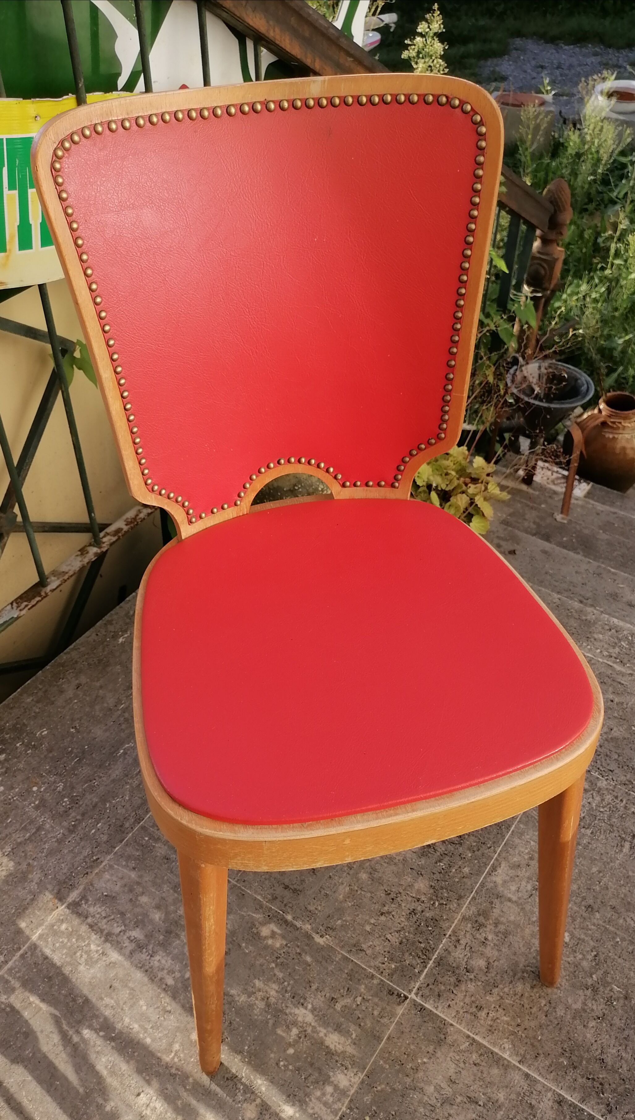 bistrot vintage 4 chaises Baumann design Max BILL années 50 