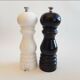 Peugeot salt and pepper mill set in black and white lacquered wood 18 cm