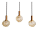Amber bubble glass suspension trio, design H. Tynell, 1970