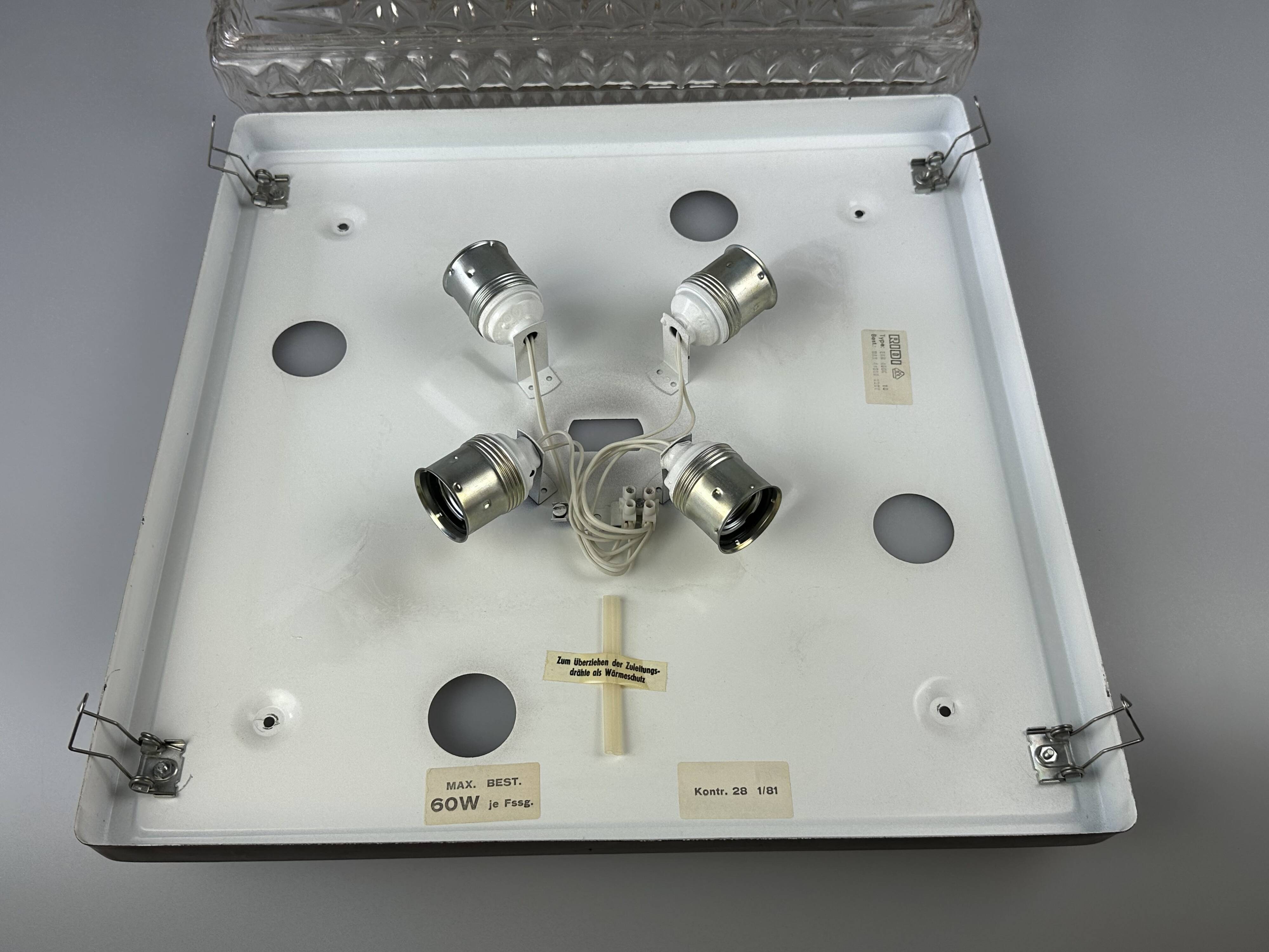 XXL 1960s/70s Plastic Ceiling Lamp by Ridi Leuchten Germany