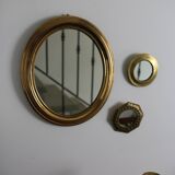 Oval brass mirror
