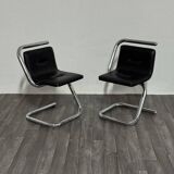 Chrome Tubular Steel Armchairs by Luigi Bardini, 1970s, Set of 2