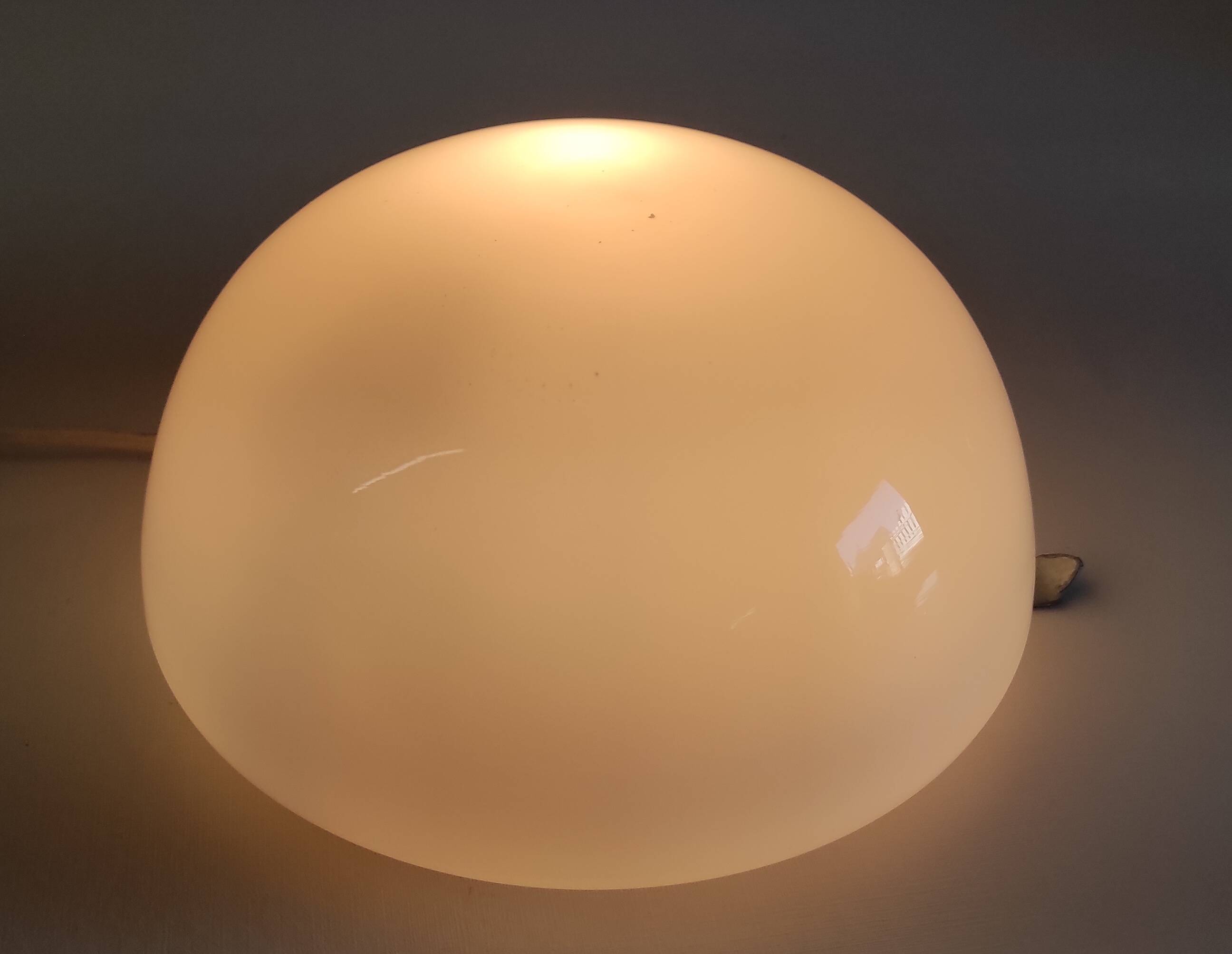 20 cm opaline globe ceiling or wall light - mid-20th century