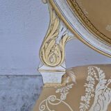 Louis XVI style cabriolet armchair with decorated medallion