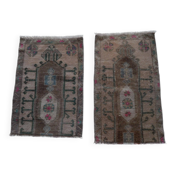 Lot de 2 tapis turcs vintage faits main