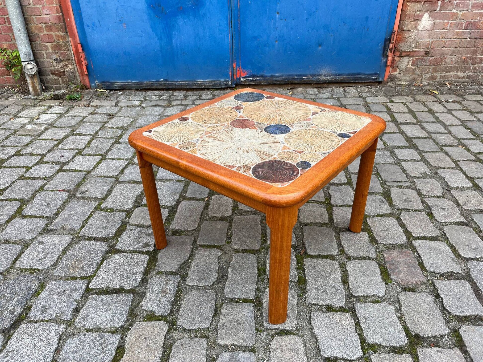Coffee table teak tiles by Tue Poulsen for Haslev