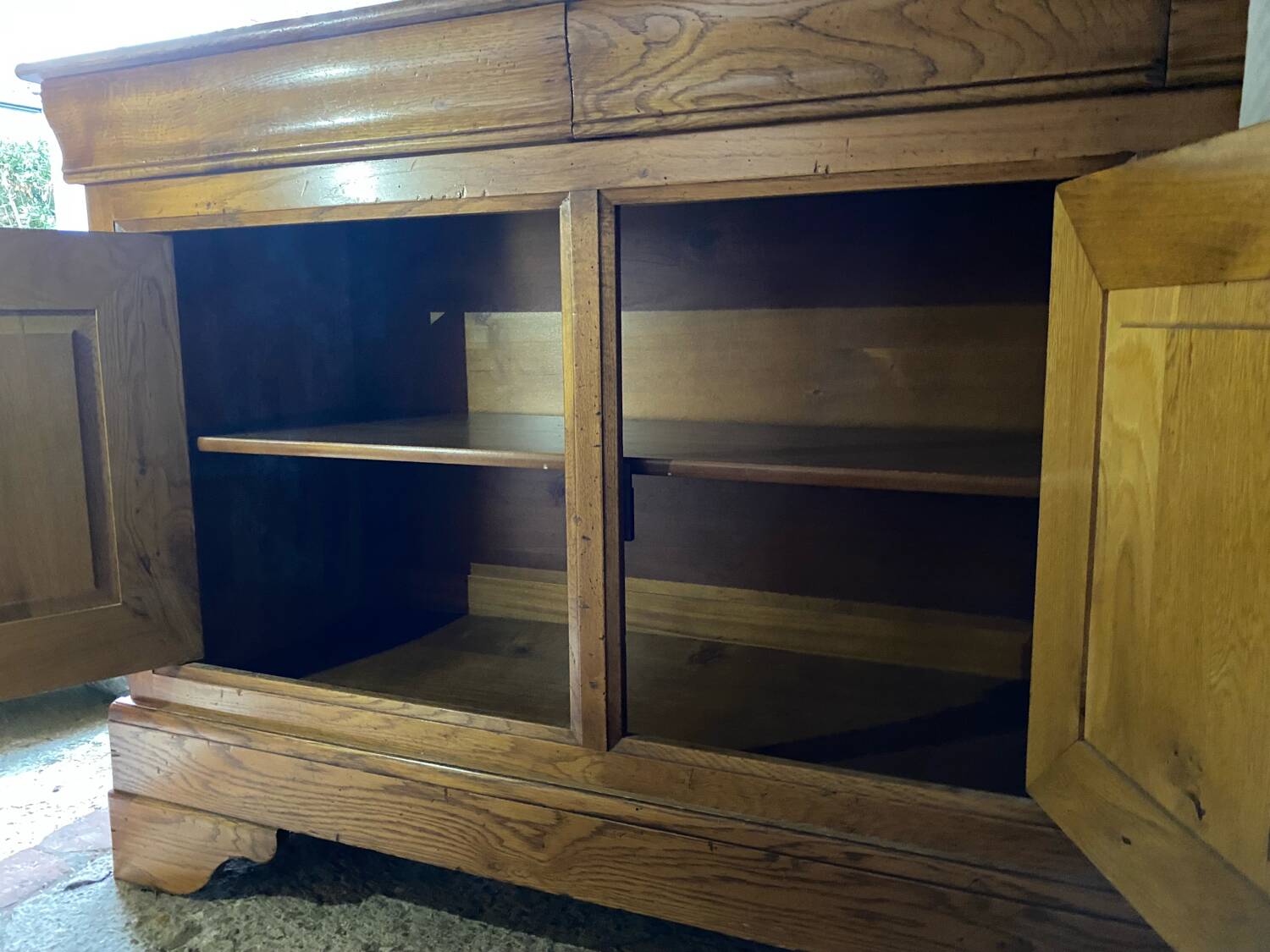 Sideboard with 3 doors in Louis Philippe style made of solid oak.