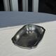 Silver metal serving dish oval rectangular high edges 30.5 x 21
