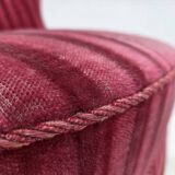 1960s, Danish armchair, original striped red furniture velour.