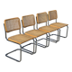 Ensemble de 4 chaises Cesca B32 conçues par Marcel Breuer design fabriqué en Italie