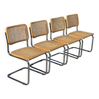 Set of 4 chairs Cesca B32 designed by Marcel Breuer design made in Italy