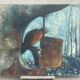 Oil, acrylic? composition on canvas, signed Christian Amel 73