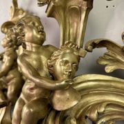Paire de chenêts en bronze ciselé et doré d'après un modèle de Jacques Caffieri, Paris XIXème