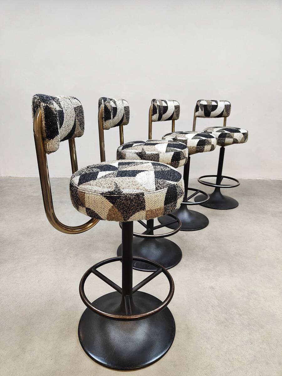 Vintage Cobra bar stools by Borje Johanson, Sweden