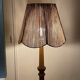 Lampadaire vintage en bois naturel et abat jour en corde années 1960
