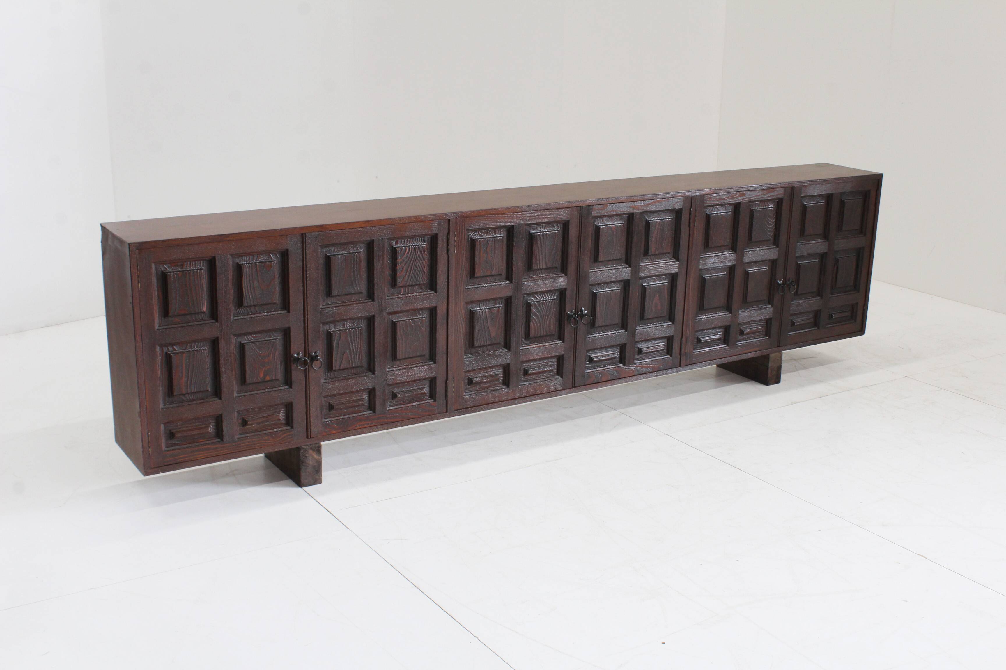Vintage large Spanish brutalist sideboard 1970s