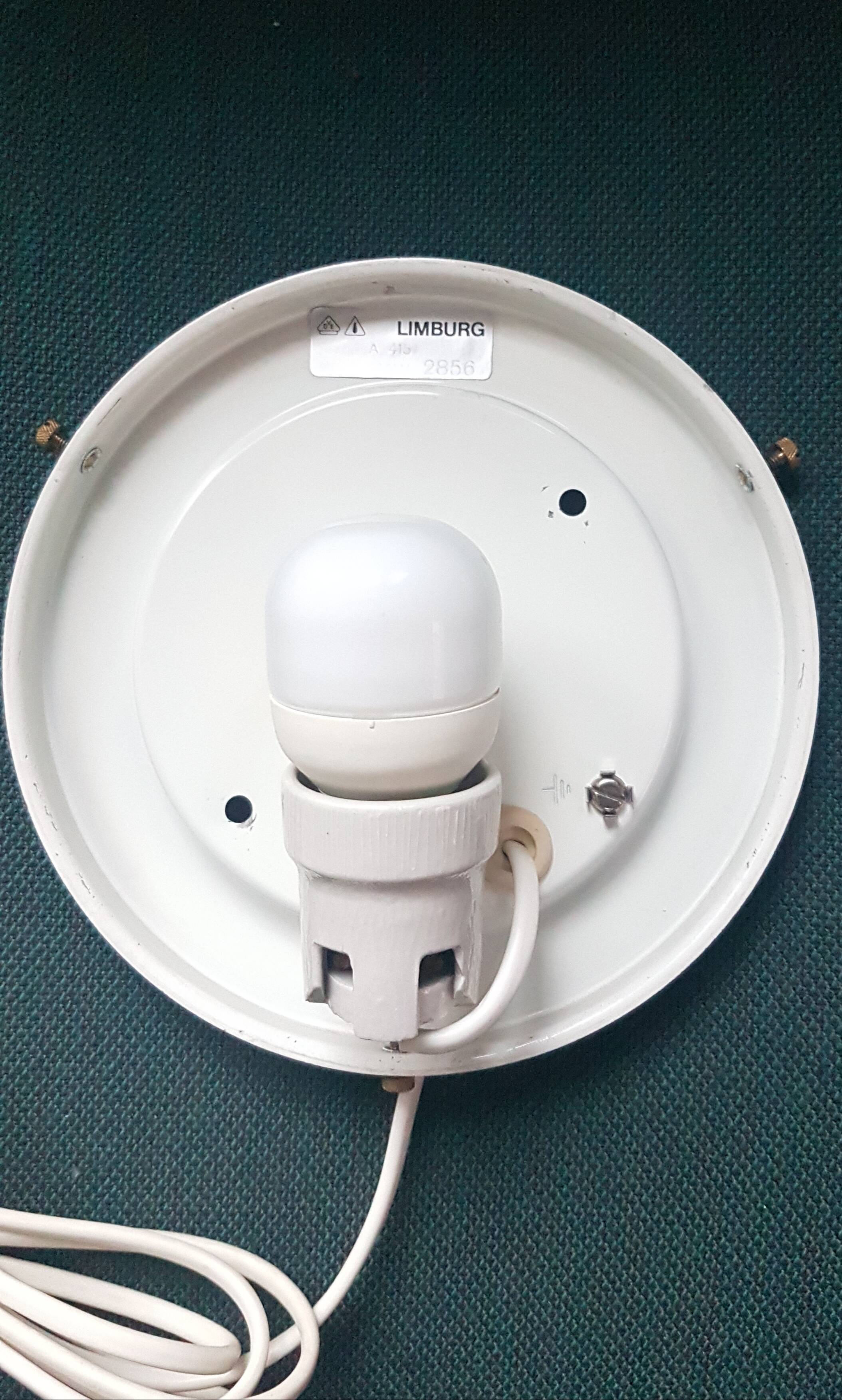 Glashutte Limburg - opal glass shell wall lamp / sconce vintage, 1960s 1970s Germany