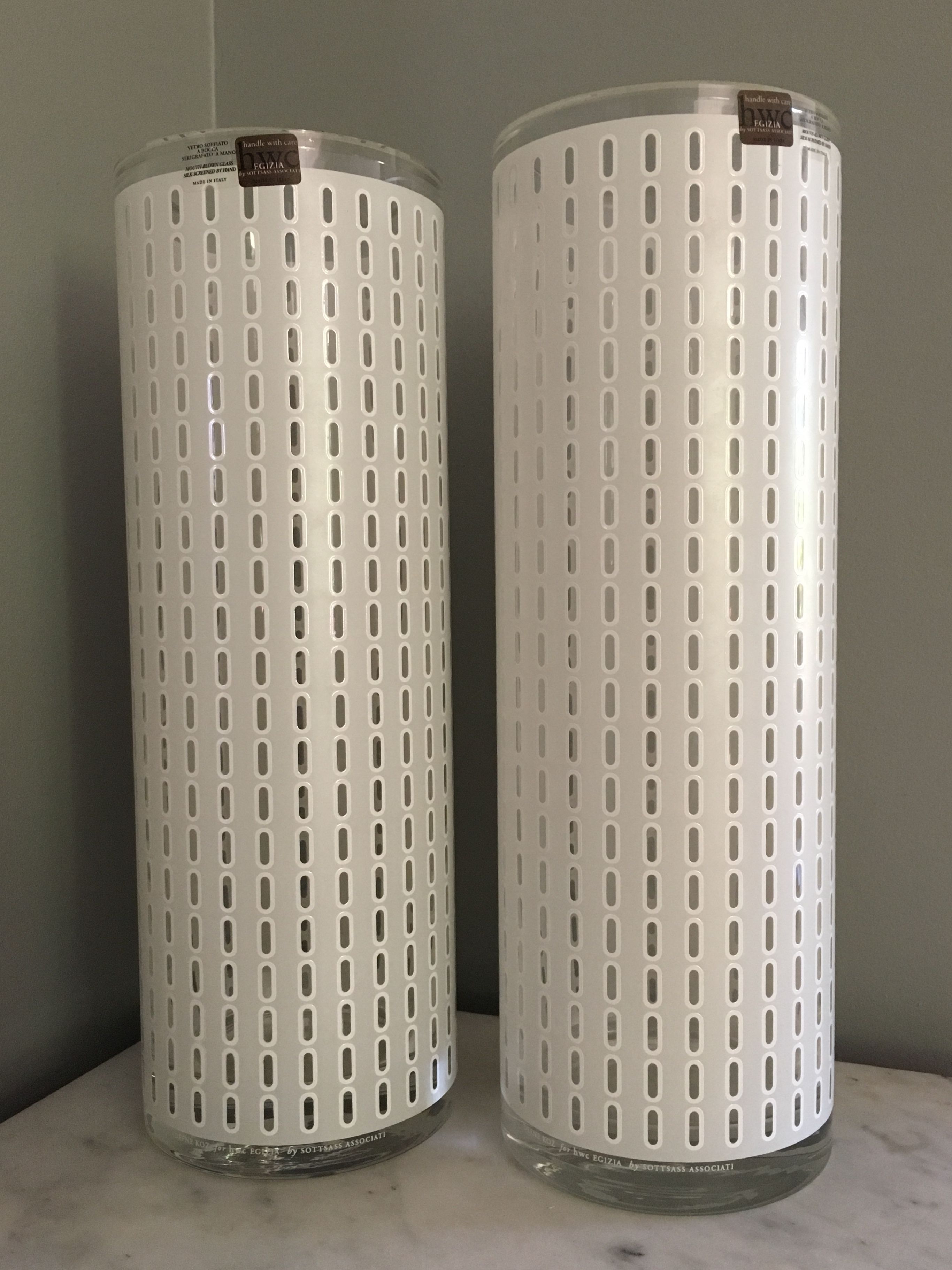 Pair of defne Koz vases for hwc Egizia by Sottsass Associati