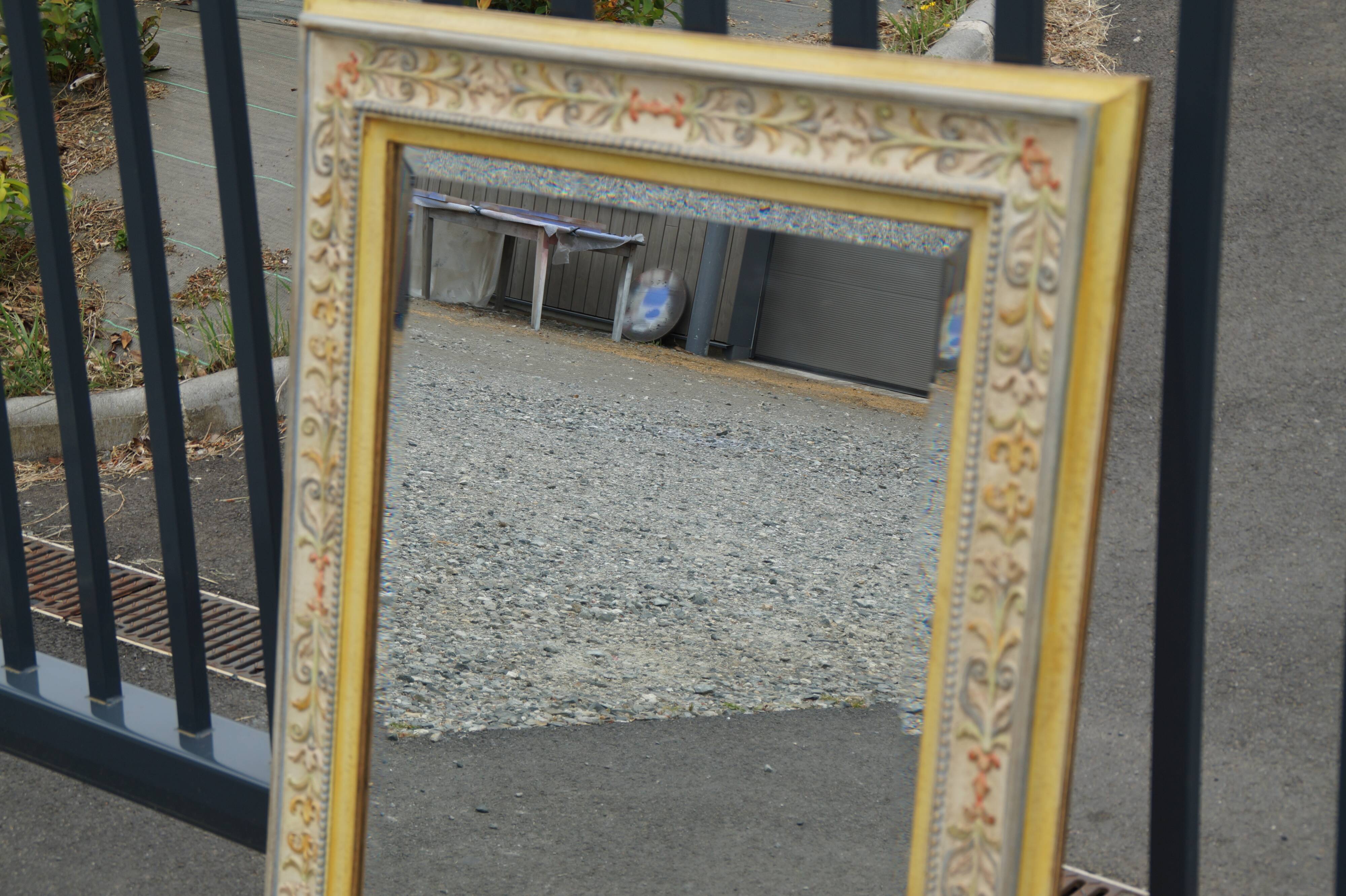 Pastel floral decoration mirror 100x80cm