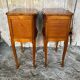Pair of louis xv style bedside tables in cherry wood + drawer
