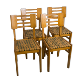 Set of 4 chairs by Pierre Cruège 1950