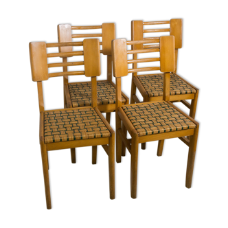 Set of 4 chairs by Pierre Cruège 1950