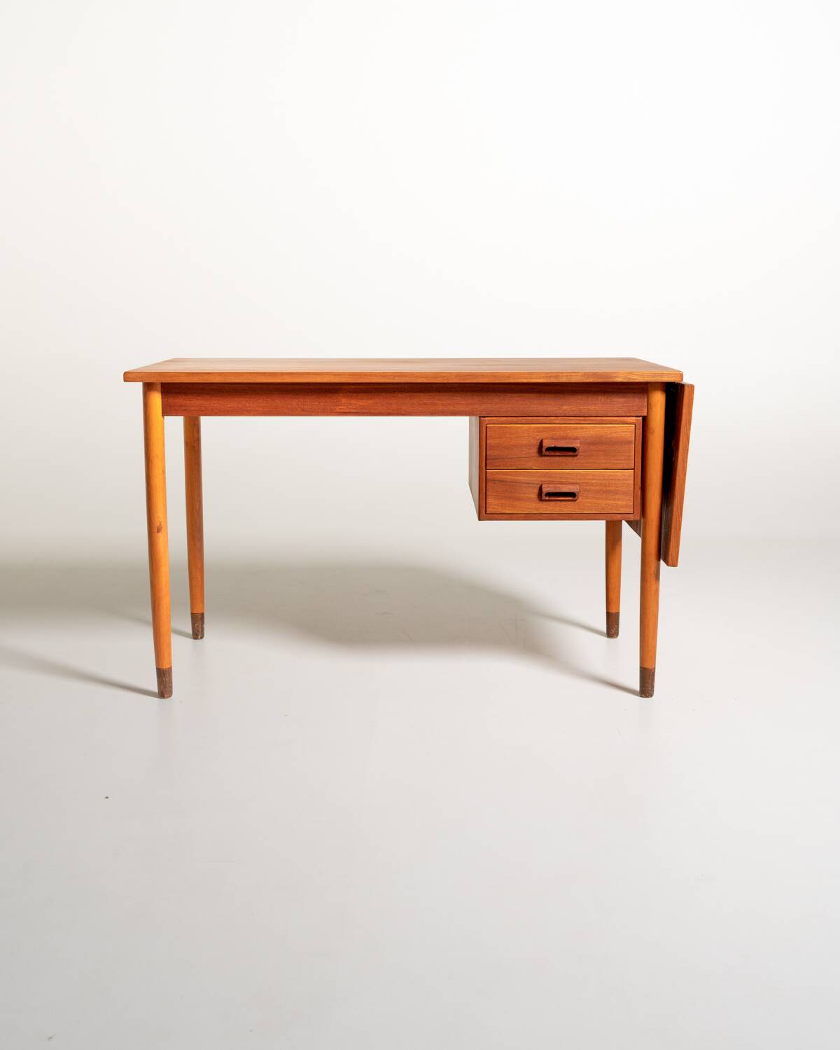 Scandinavian teak desk with a folding extension, 1950s/1960s