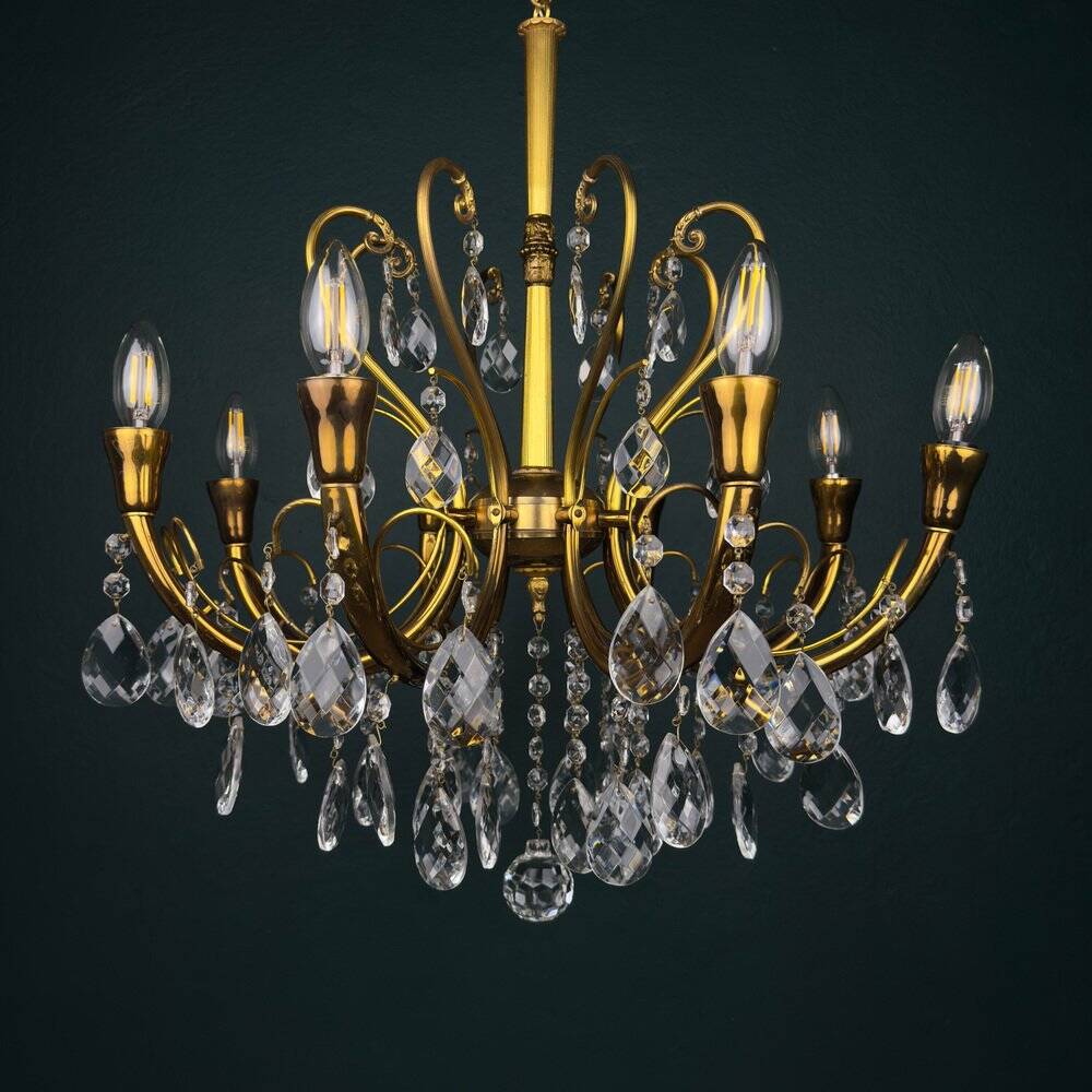 Vintage crystal chandelier, Italy, 1950s