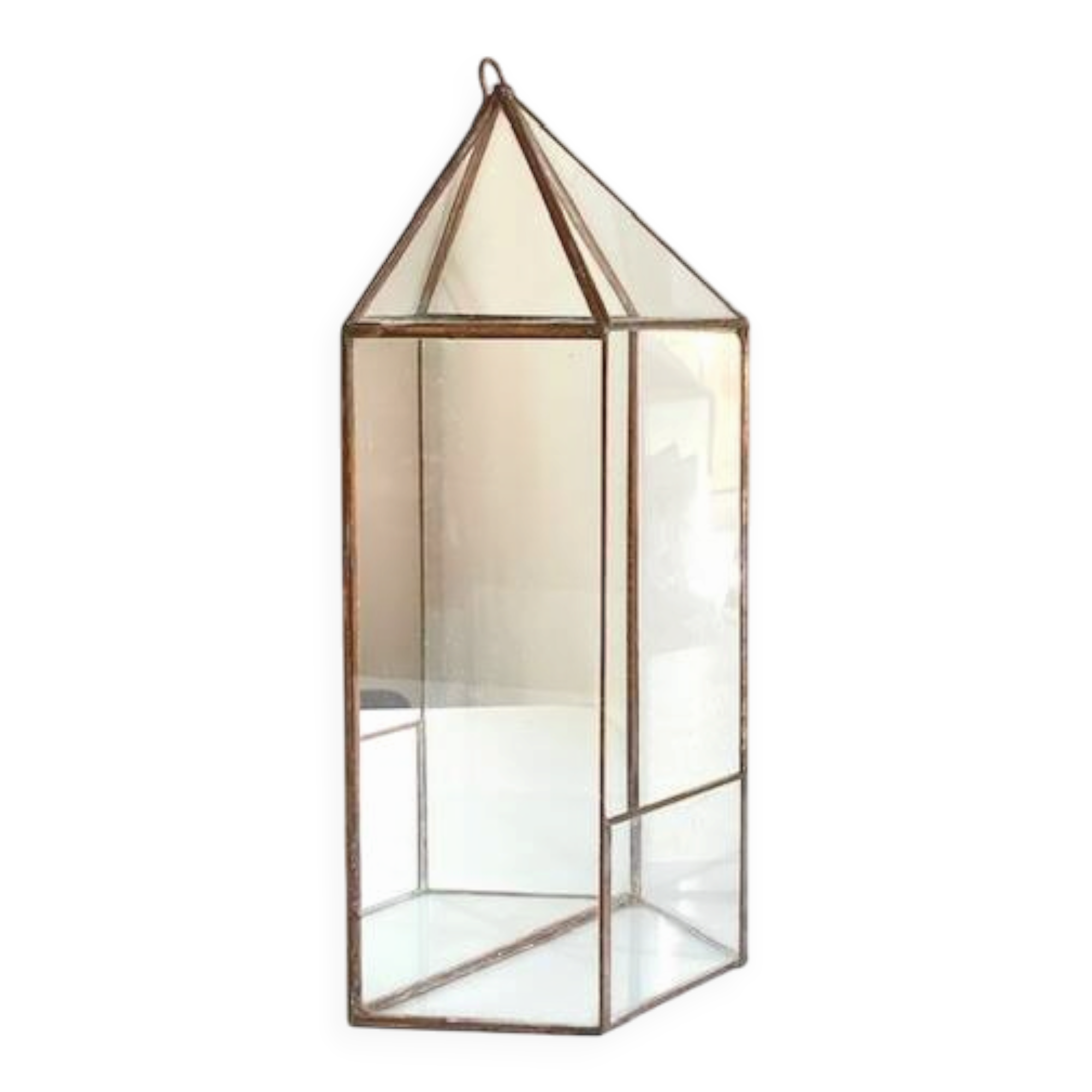 Vide poche mural miroir et laiton vintage