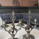 Pair of Candelabra in Louis XV/Rocaille Style, 2 lights. In gilded bronze, 19th century.