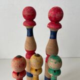 Old wooden bowling pins