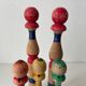 Old wooden bowling pins