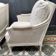 Pair of Louis XVI style caned Bergère armchairs