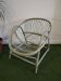 Vintage rattan basket chair – grey-green shade