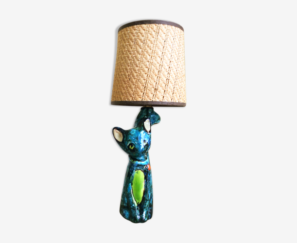 Lampe céramique chat