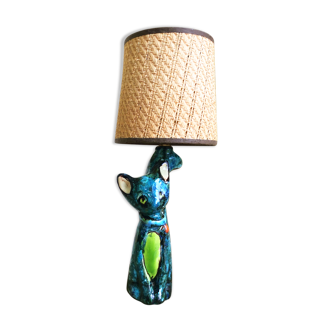 Lampe céramique chat