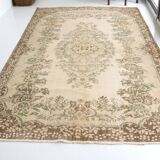 Turkish Vintage Beige Area Rug