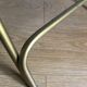 Vintage folding chair lafuma chantazur with striped gold fabric